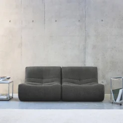 2er-Set modulare 1-Sitzer Sessel mit strukturiertem Bouclé-Bezug