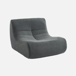 2er-Set modulare 1-Sitzer Sessel mit strukturiertem Bouclé-Bezug