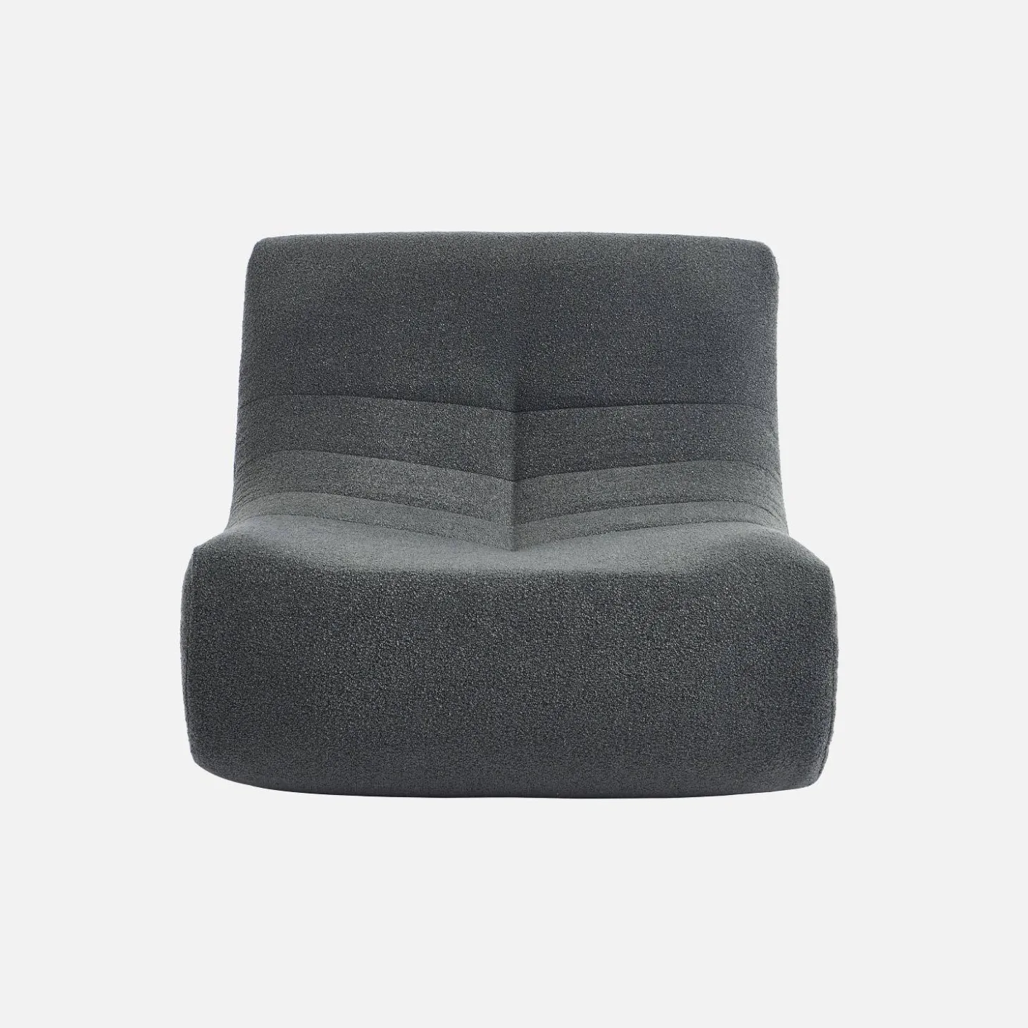 2er-Set modulare 1-Sitzer Sessel mit strukturiertem Bouclé-Bezug