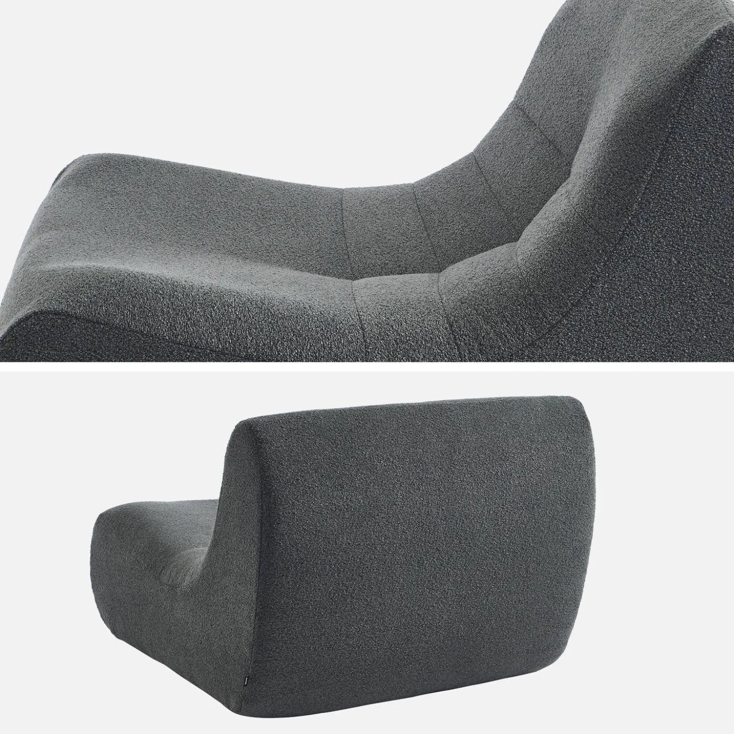2er-Set modulare 1-Sitzer Sessel mit strukturiertem Bouclé-Bezug