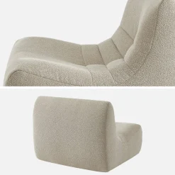 2er-Set modulare 1-Sitzer Sessel mit strukturiertem Bouclé-Bezug