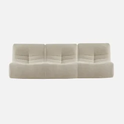 3er-Set modulare 1-Sitzer Sessel mit strukturiertem Bouclé-Bezug