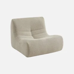 3er-Set modulare 1-Sitzer Sessel mit strukturiertem Bouclé-Bezug
