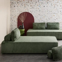 2er-Set modulare 2-Sitzer Sofas mit Cordbezug