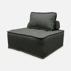 2er Set modulierbare Sessel ohne Armlehne, kapitoniert