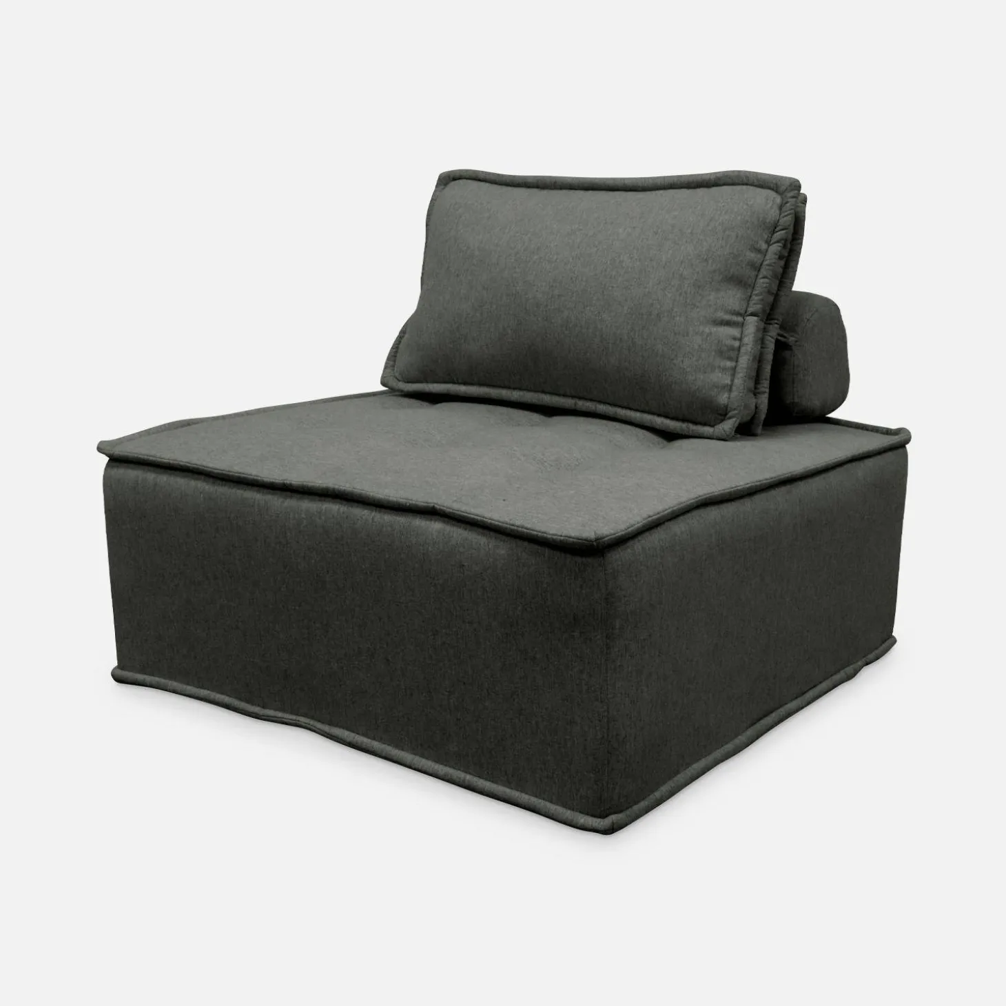 2er Set modulierbare Sessel ohne Armlehne, kapitoniert