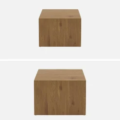 2er-Set quadratische Couchtische mit Holzoptik