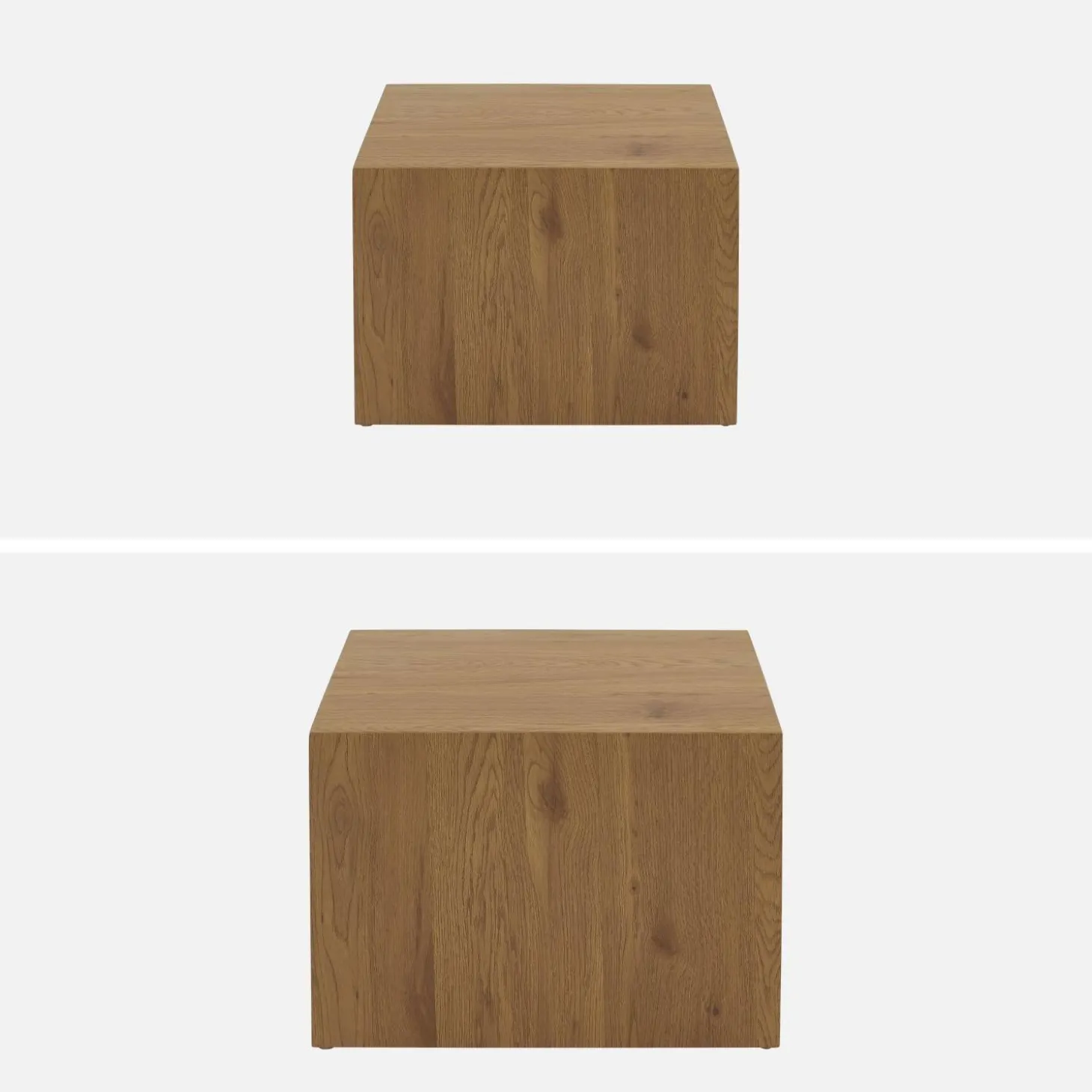 2er-Set quadratische Couchtische mit Holzoptik