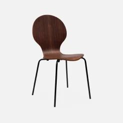 4er-Set Retro-Stühle, Holz und Sperrholz