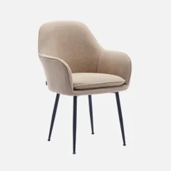 4er Set Samt Sessel mit Metallbeinen