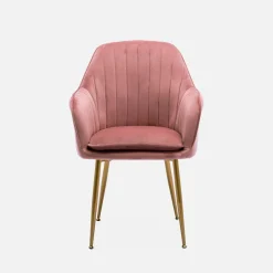 4er-Set Samt-Sessel mit Metallbeinen