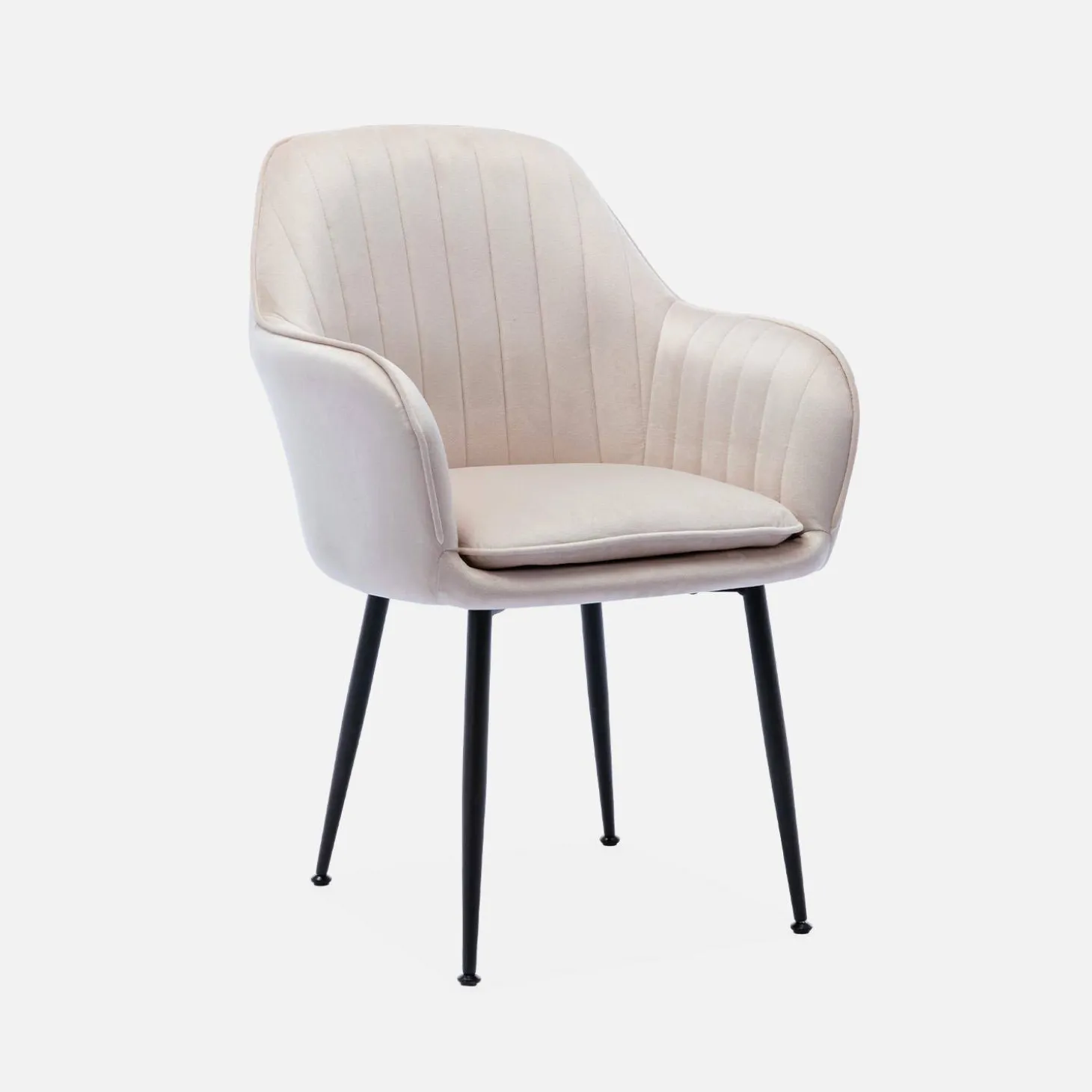 4er-Set Samt-Sessel mit Metallbeinen