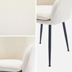 4er Set Samt Sessel mit Metallbeinen