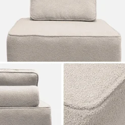 3er-Set Sessel Einsitzer für modulares Bouclé-Sofa