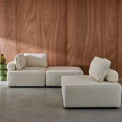 3er-Set Sessel Einsitzer für modulares Bouclé-Sofa