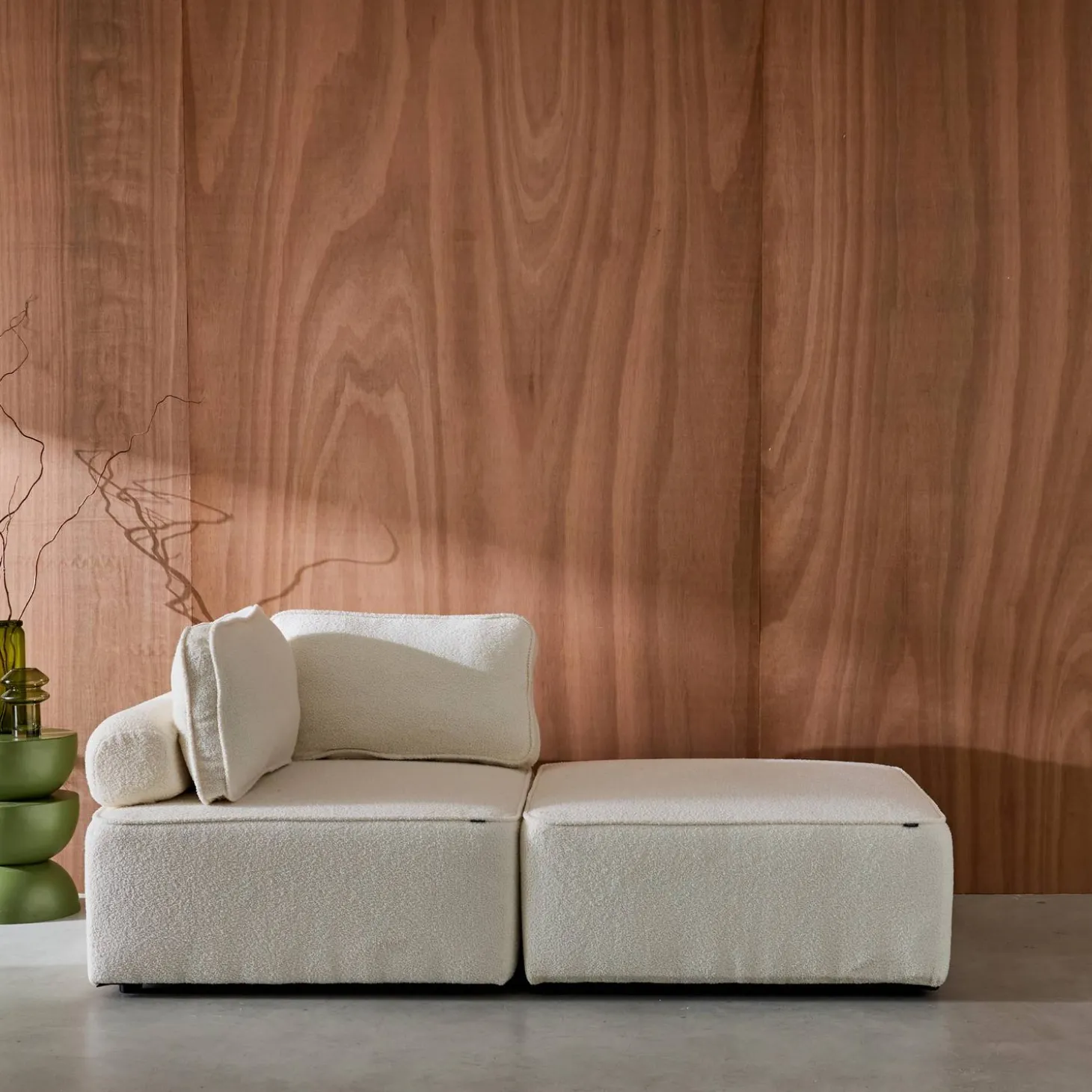 2er-Set Sessel Einsitzer für modulares Bouclé-Sofa