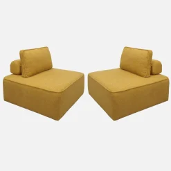 2er-Set Sessel Einsitzer für modulares Bouclé-Sofa