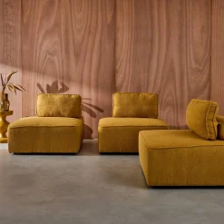 3er-Set Sessel Einsitzer für modulares Bouclé-Sofa
