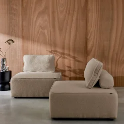 2er-Set Sessel Einsitzer für modulares Bouclé-Sofa