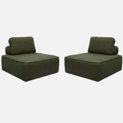 2er-Set Sessel Einsitzer für modulares Bouclé-Sofa