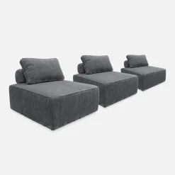 3er-Set Sessel für modulares Sofa Cordbezug