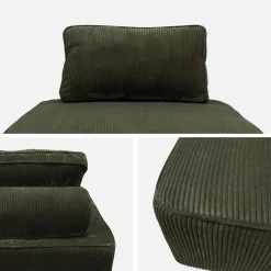 3er-Set Sessel für modulares Sofa Cordbezug
