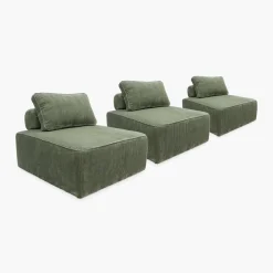3er-Set Sessel für modulares Sofa Cordbezug