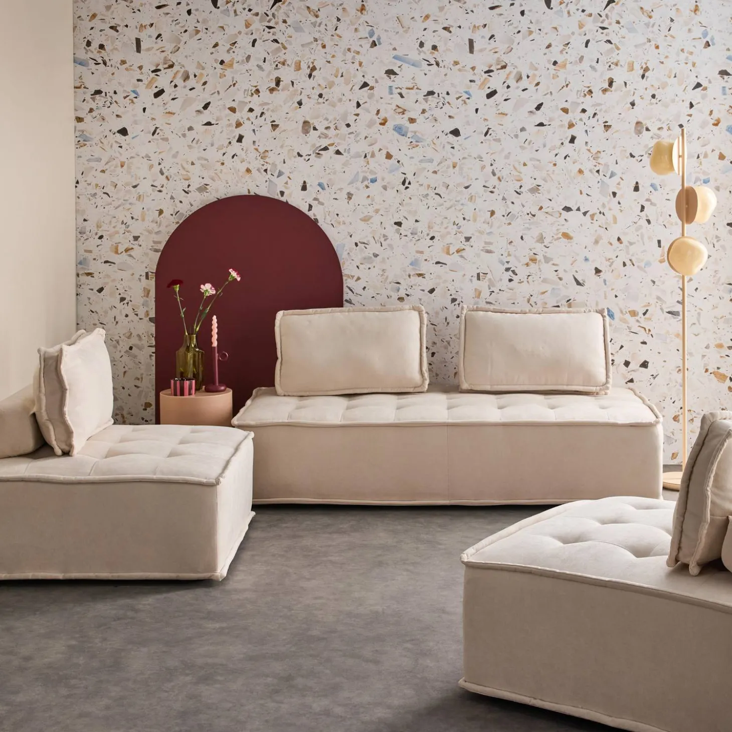 3er-Set Sessel für modulares Sofa, 4 Sitzplätze