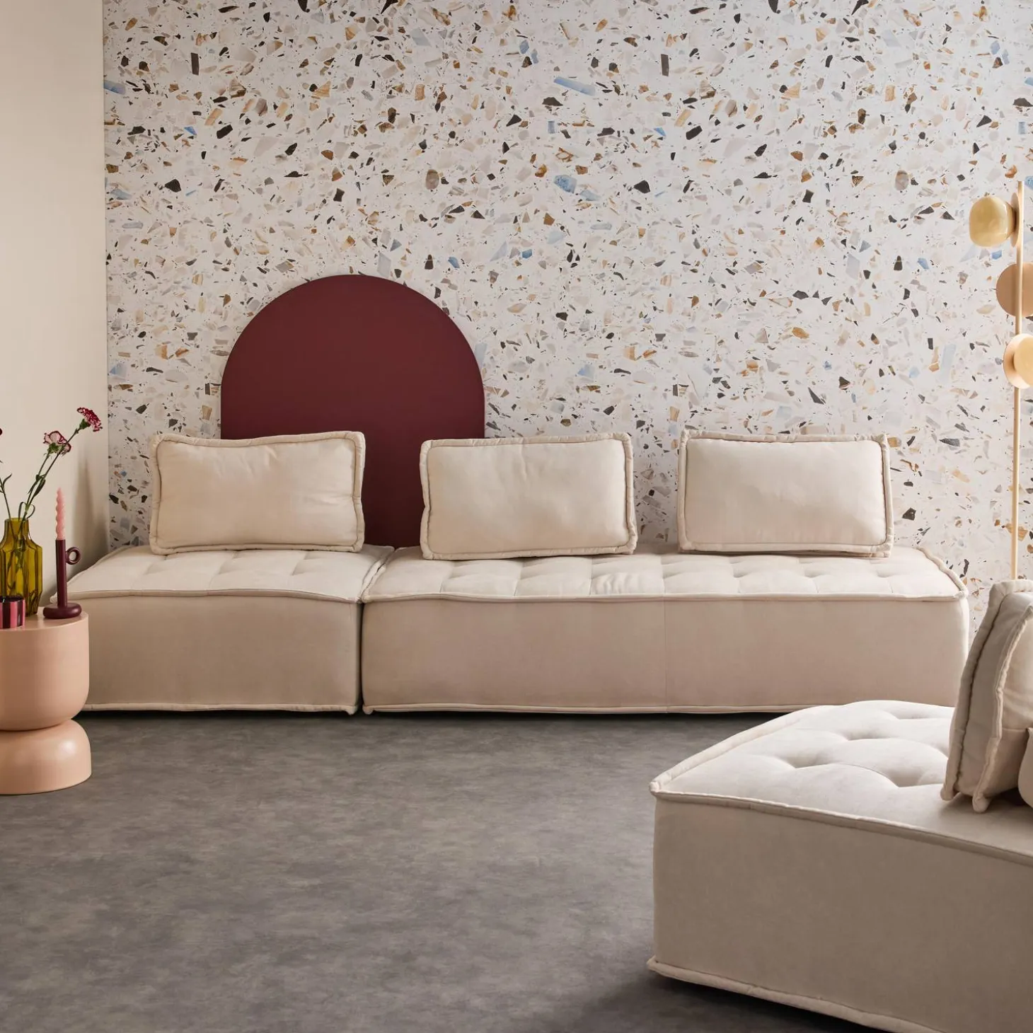 3er-Set Sessel für modulares Sofa, 4 Sitzplätze