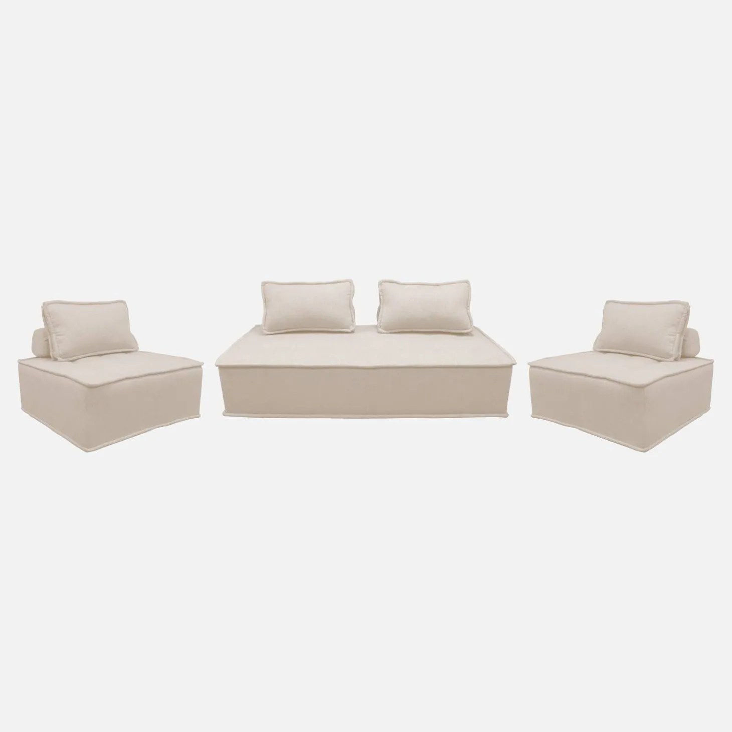 3er-Set Sessel für modulares Sofa, 4 Sitzplätze
