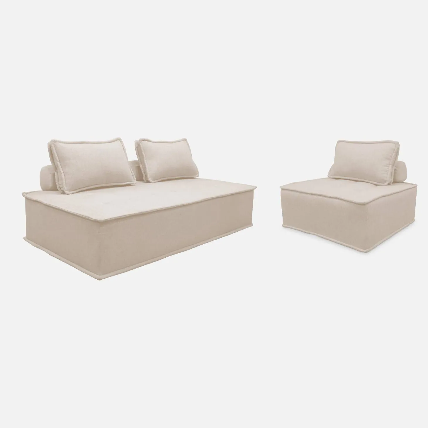 2er-Set Sessel für modulares Sofa, 3 Sitzplätze