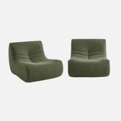 2er-Set Sessel mit Bezug im Alpaka-Look