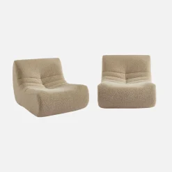 2er-Set Sessel mit Bezug im Alpaka-Look