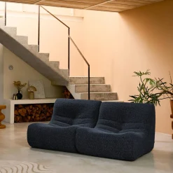 2er-Set Sessel mit Bezug im Alpaka-Look