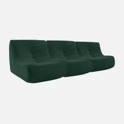 3er-Set Sessel ohne Armlehne mit wasserabweisendem Samtbezug