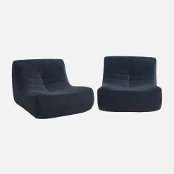 2er-Set Sessel ohne Armlehne mit wasserabweisendem Samtbezug