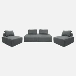 2er-Set Sessel und 2-Sitzer Sofa mit Cordbezug