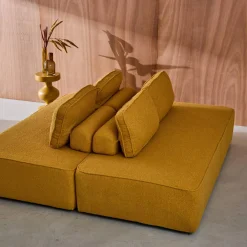 2er-Set 2-Sitzer Sofas mit Bouclé-Bezug für ein modulares Sofa