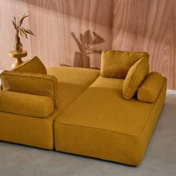 2er-Set 2-Sitzer Sofas mit Bouclé-Bezug für ein modulares Sofa