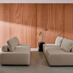 2er-Set 2-Sitzer Sofas mit Bouclé-Bezug für ein modulares Sofa