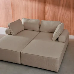 2er-Set 2-Sitzer Sofas mit Bouclé-Bezug für ein modulares Sofa