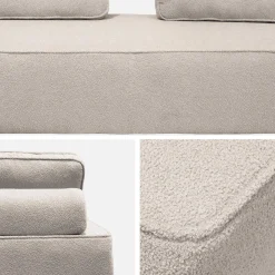 2er-Set 2-Sitzer Sofas mit Bouclé-Bezug für ein modulares Sofa