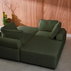 2er-Set 2-Sitzer Sofas mit Bouclé-Bezug für ein modulares Sofa