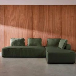 2er-Set 2-Sitzer Sofas mit Bouclé-Bezug für ein modulares Sofa