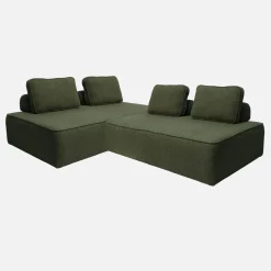 2er-Set 2-Sitzer Sofas mit Bouclé-Bezug für ein modulares Sofa