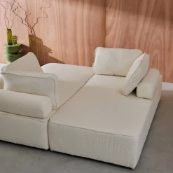 2er-Set 2-Sitzer Sofas mit Bouclé-Bezug für ein modulares Sofa
