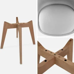 4er-Set skandinavische Stühle mit Holzbeinen