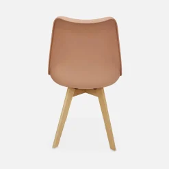 4er-Set skandinavische Stühle mit Holzbeinen
