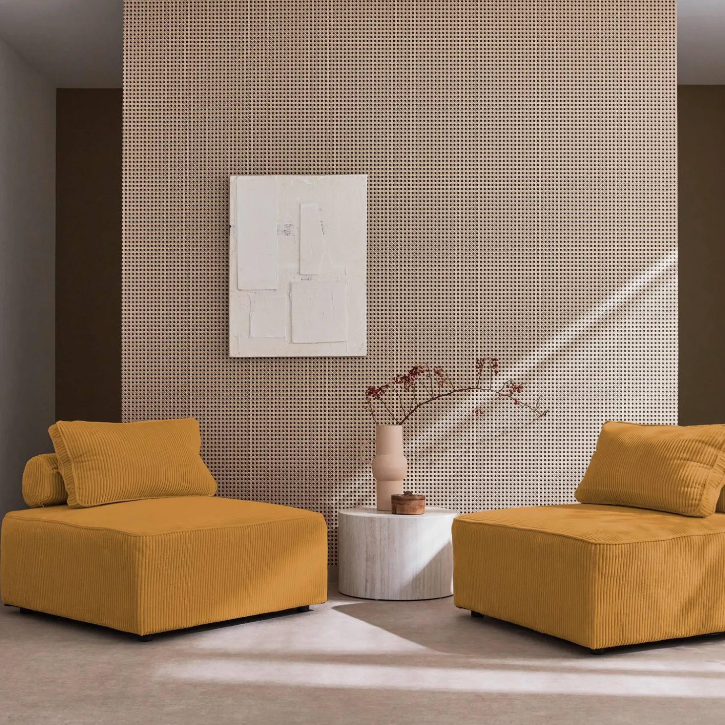 2er-Set Sofa-Modul-Sessel mit Cordbezug