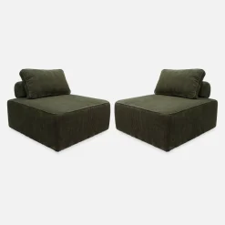 2er-Set Sofa-Modul-Sessel mit Cordbezug